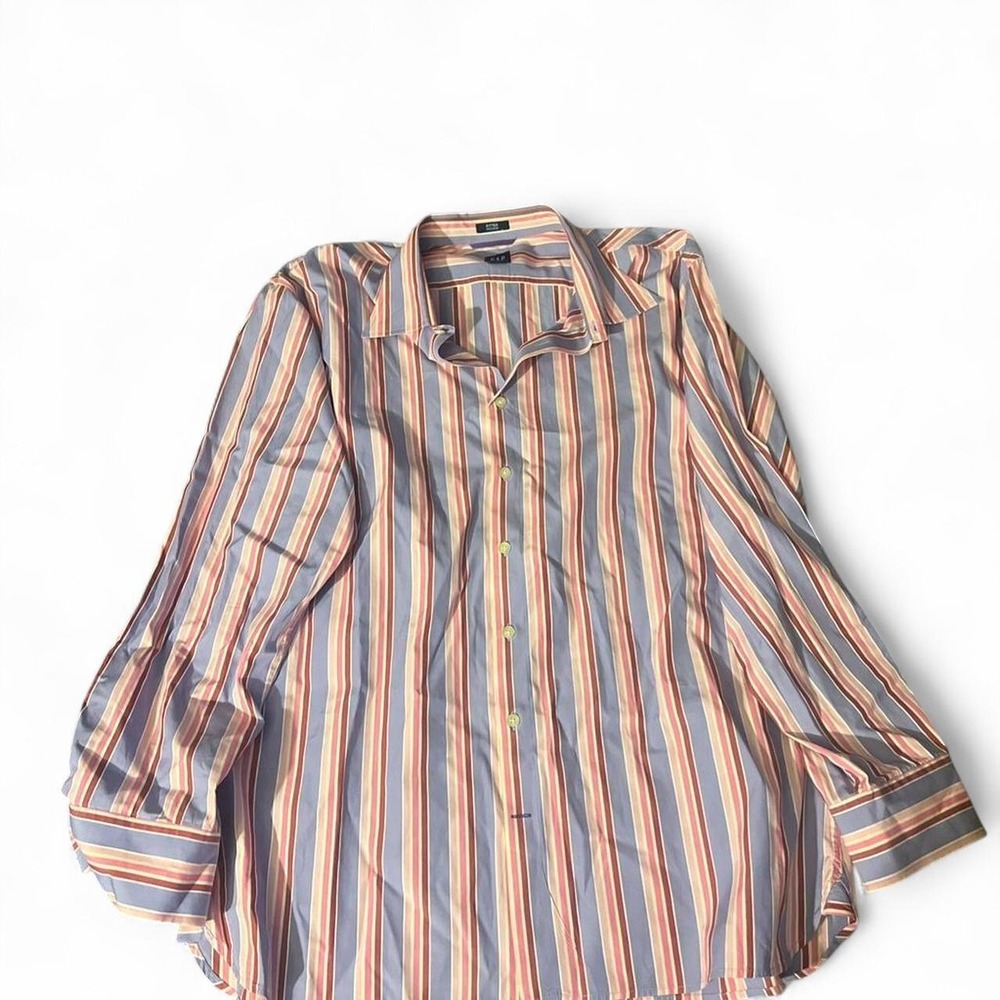 Gap Fitted Mens Dress Shirt Stripe XXL